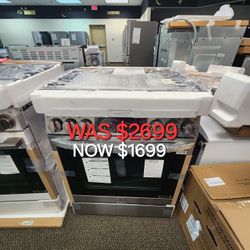 6.3 Cu. Ft. 30 In Smart Probake Slide In Dual Fuel Range With Gas Stove And Electric Oven 