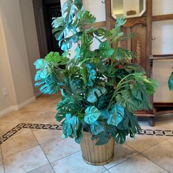 Large Artificial Plant in large bamboo pot