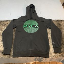 Vintage RVCA Zip Up Hoodie Sweatshirt Size Medium