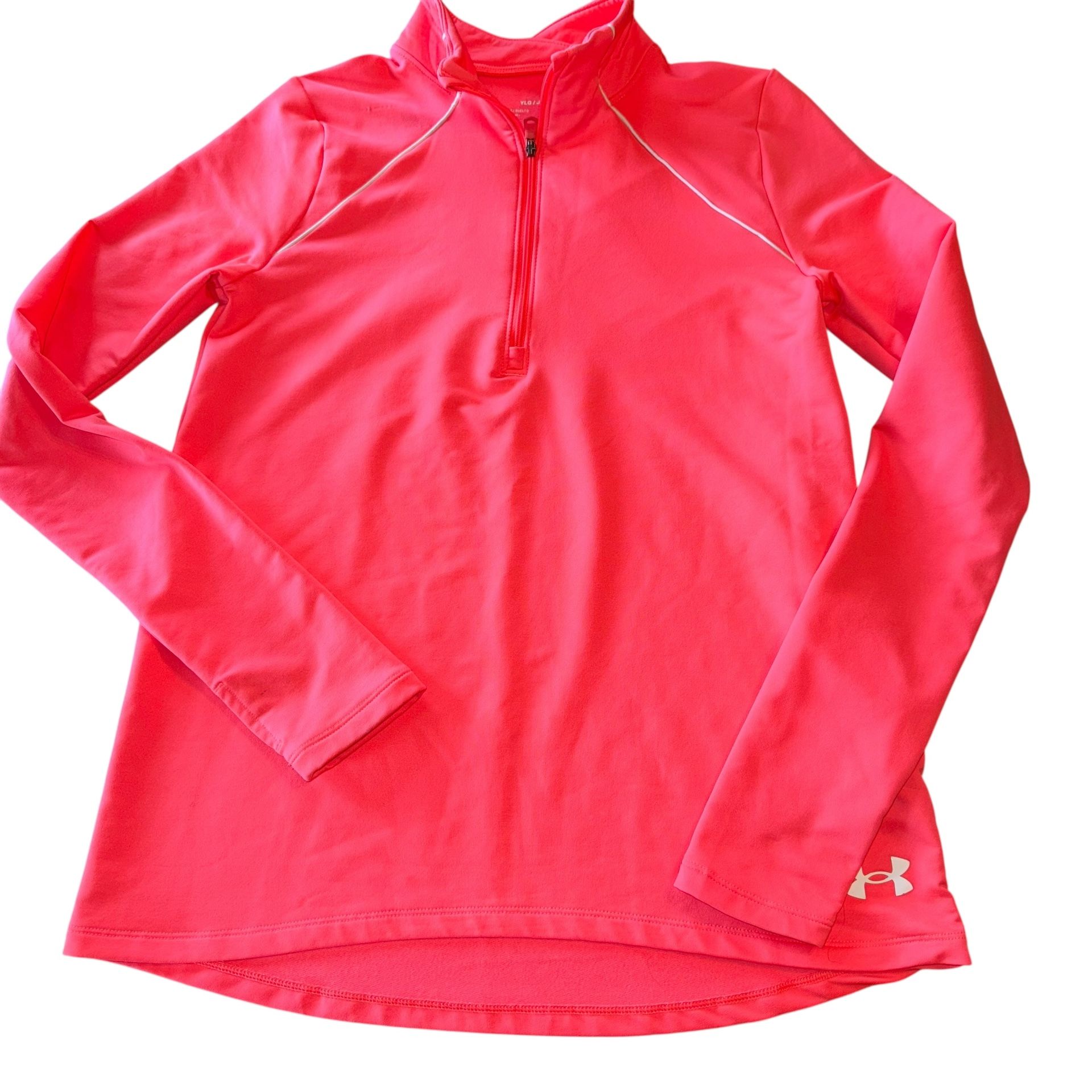 Under Armour UA ColdGear 1/4 Zip Bright Coral Loose Fit Girls Size Youth Large The Under Armour UA ColdGear 1/4 Zip Bright Coral Loose Fit Girls Si