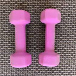 Two Neoprene Coated 5 LB Dumbbell Set For Sale