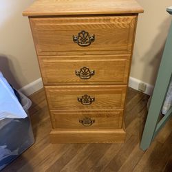 Beautiful Solid Oak Two Drawer Filing Cabinet
