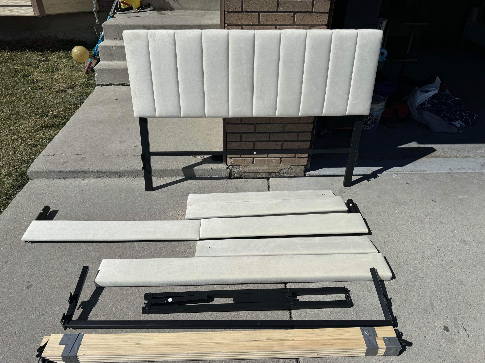 New Full Size Bed Frame Beige Light Color 