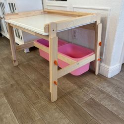 Kids Art/Homework Desk Solid Pine Adjustable Height