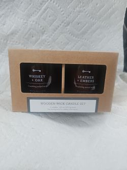 Wooden Wick Candle Set