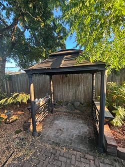 Heavy-Duty Hardtop Steel Gazebo w/ Built-In Tile Bar Counters – YOU HAUL $500 OBO