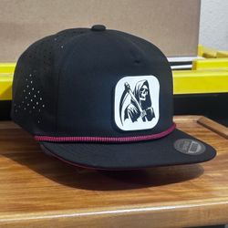 Black Snapback Hat with Grim Reaper Patch