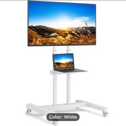 Mobile TV Cart Rolling TV Stand for 32-80 Inch Screen Flat/Curved TVs up to 110lbs
