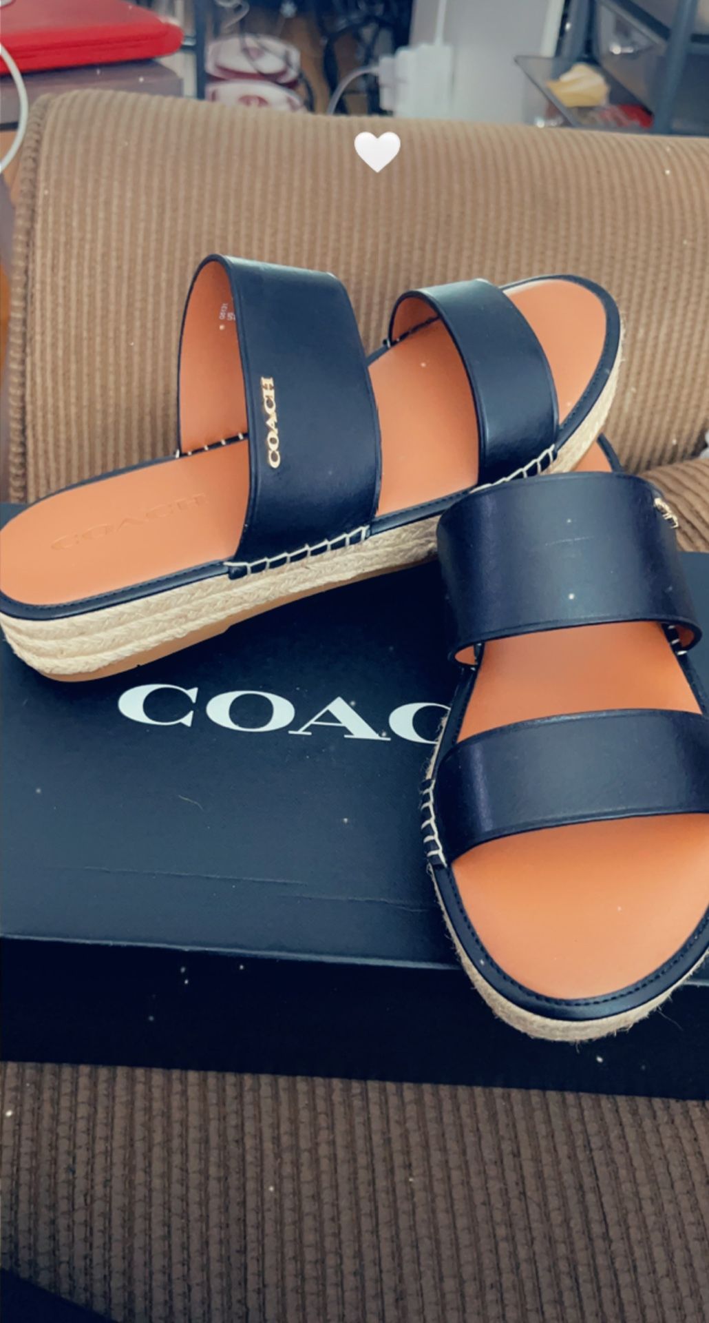 Coach Black leather Sandals Size 8