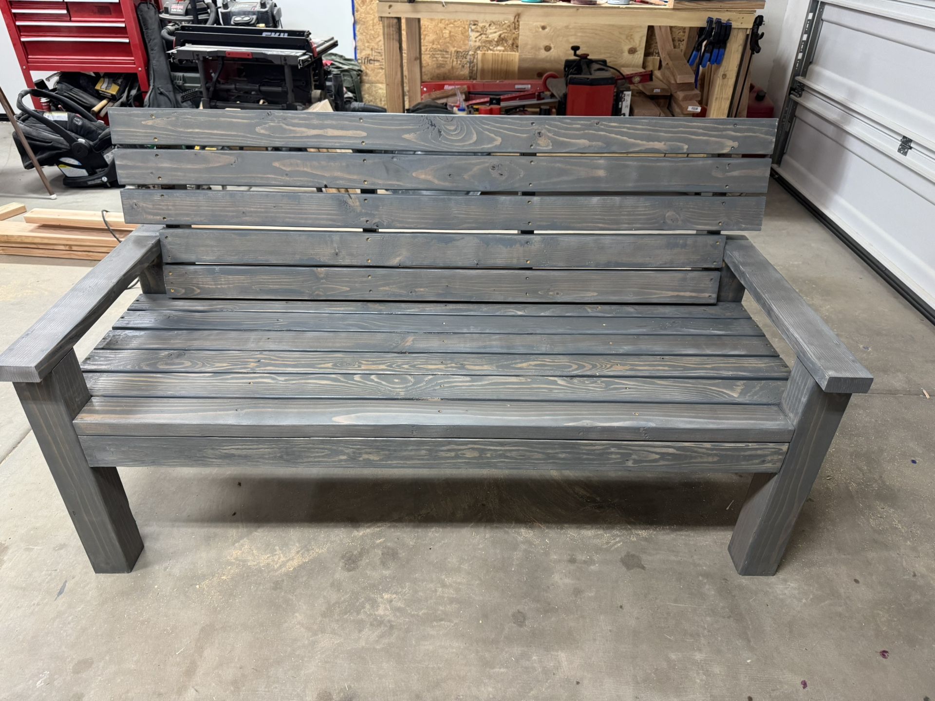 Handmade Custom Outdoor Bench – Any Size, Stained & Sealed or Natural!