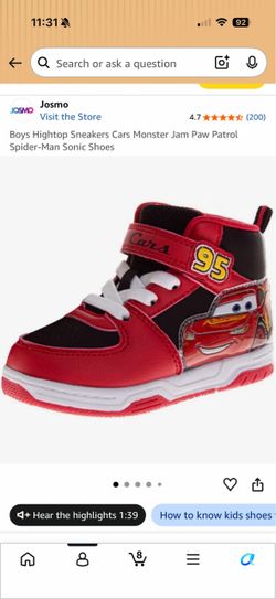 Size 6 toddler cars shoes