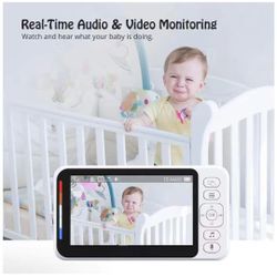 Video Baby Monitor, Touch 4.3" HD LCD Display with Camera, Two-Way Audio, Invisible LED Night Vision, VOX Mode, Split Screen, 960ft Range, 8 Lullabies