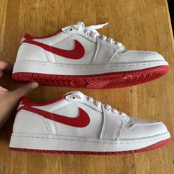 New Nike Air Jordan 1 Retro Low OG White University Red Shoes Men’s 10