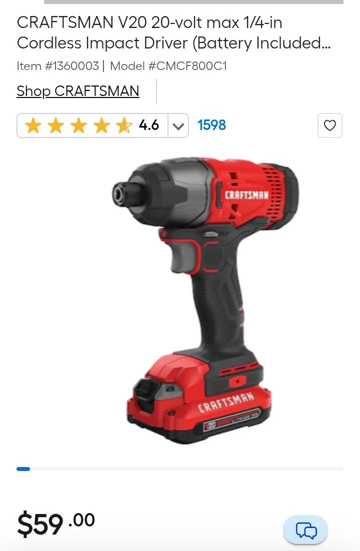 Craftsman Impact Battery Operated (Battery Included)