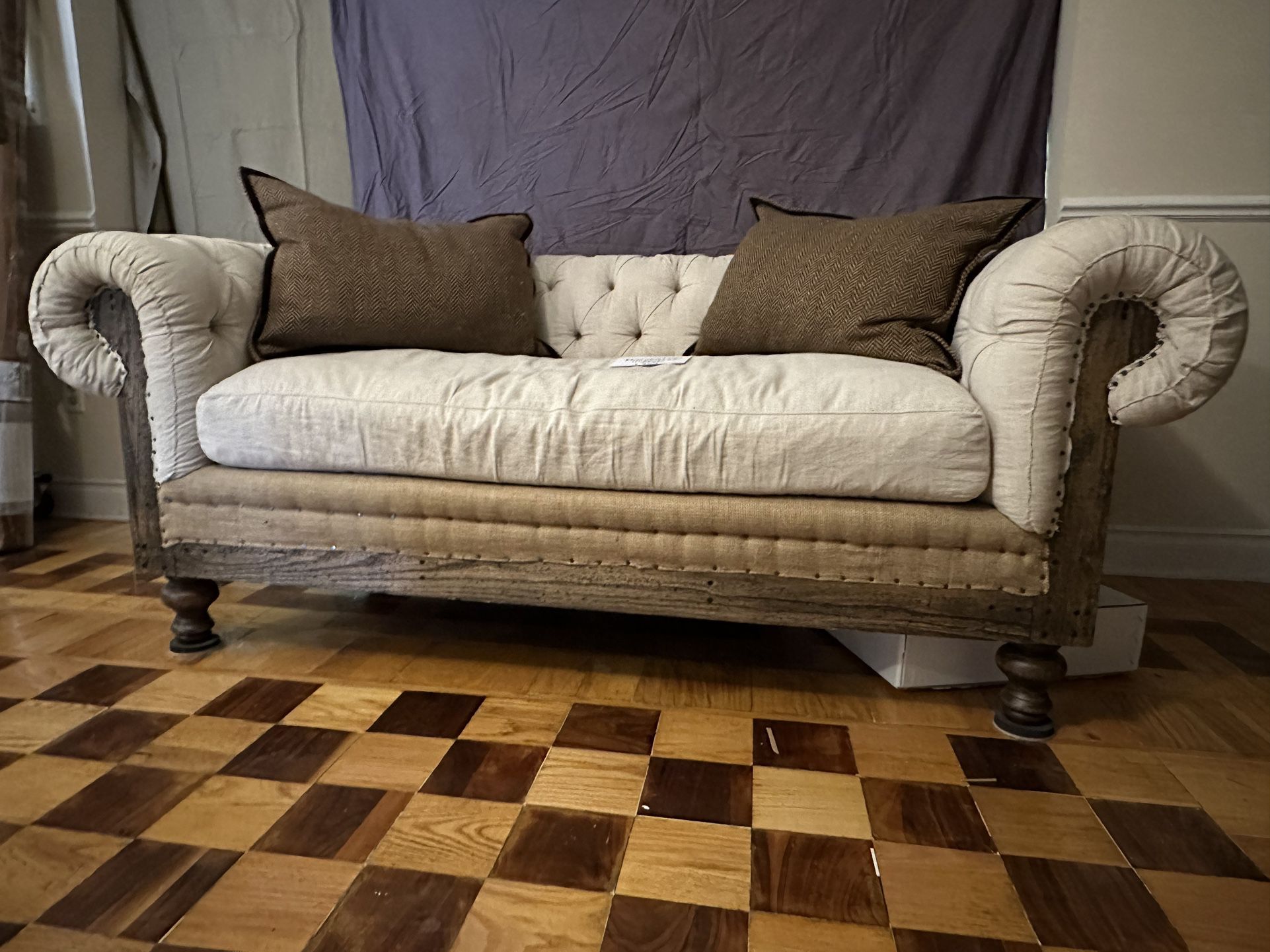 Restoration Hardware Linen Sofa