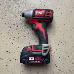Milwaukee M18 18V 1/4 Inch Impact Driver With 6Ah Battery and LED Lighting Array