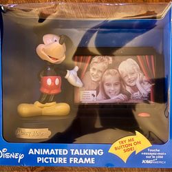 Vintage Disney Mickey Mouse Electronic Animated Talking Picture Frame 4X6 Photo New