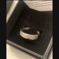 925 Silver Diamond Band Ring 