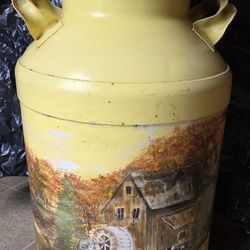 Gorgeous Antique Milk Can Hand Painted