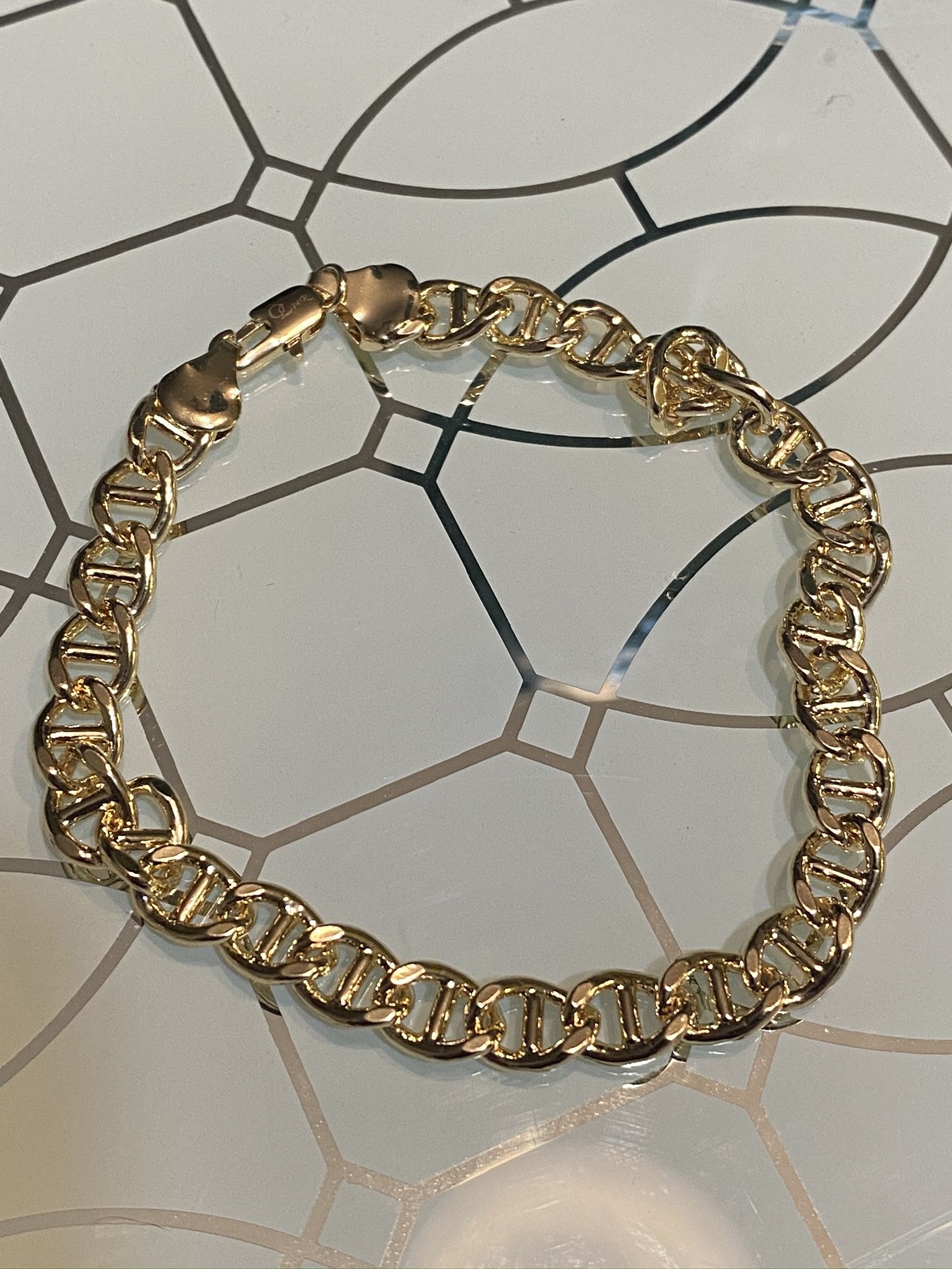 Gold Plated Bracelet 8.5” 7mm