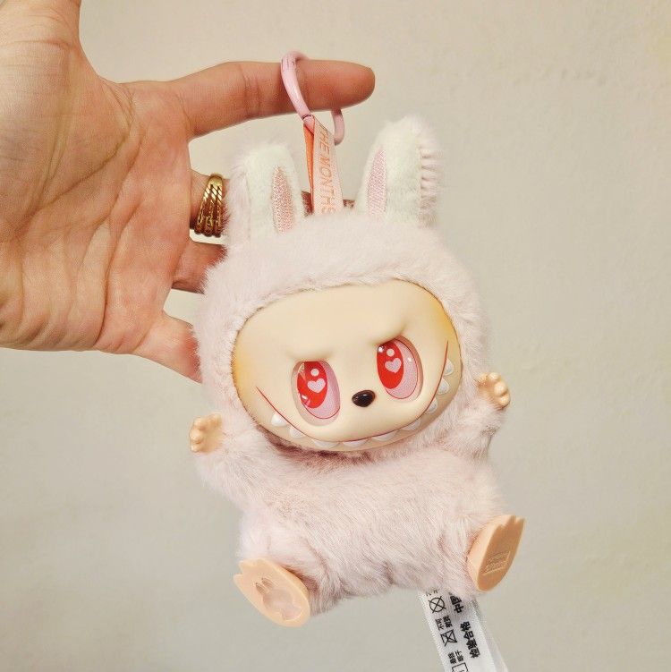 Labubu have a seat Vinyl Face Dada keychain toy plush doll pink gift 15cm