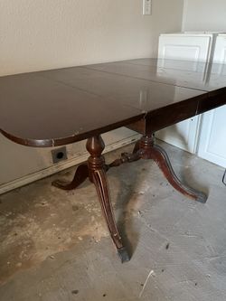 Mahogany Table W/table Extension, 4 Chairs,Table Protector