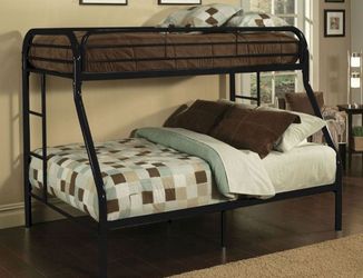 Brand New Black XL Twin  over Queen Metal Bunk Bed