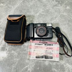 Canon Autoboy 2 Quartz Date AF35M II Sure Shot Film Camera With Case Manual