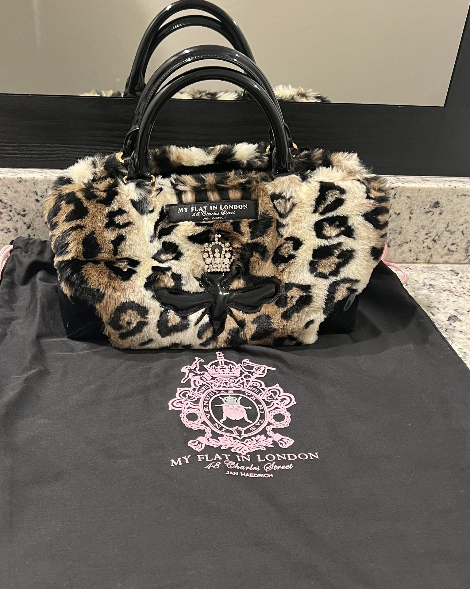 My Flat London Leopard Fur Purse