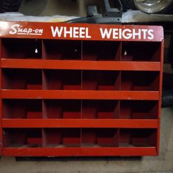 Vintage SnapOn Wheel Weight Cabinet + Vintage SnapOn Toolbox 