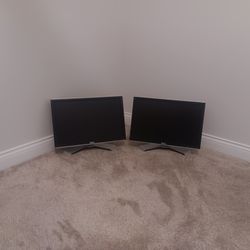 dual monitor 20 inch dell widescreen monitors 20" wide screen computer desktop moniter pc computers desktops pcs dells