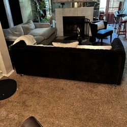 Black Velvet Sofa