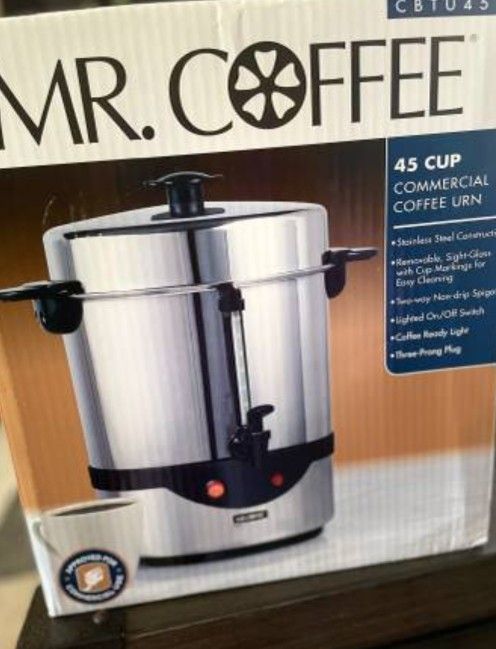 Mr. Coffee Stainless Steel Commercial Urn 45 Cup Coffee Percolator Model CBTU45