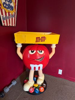 Red 42" M&M Candy Store Floor Display, Tray - Rare - Vintage