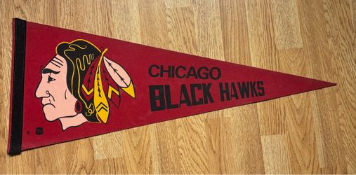 Rare Vintage NHL Chicago Blackhawks Full Size Pennant 1970's