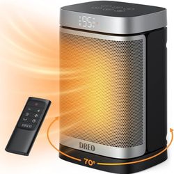 Heater, 1500W Portable Electric Heaters for Indoor Use, PTC Ceramic Heater for Office with Remote, Thermostat, 70°Oscillation, 12H Timer, 5 Modes, Saf