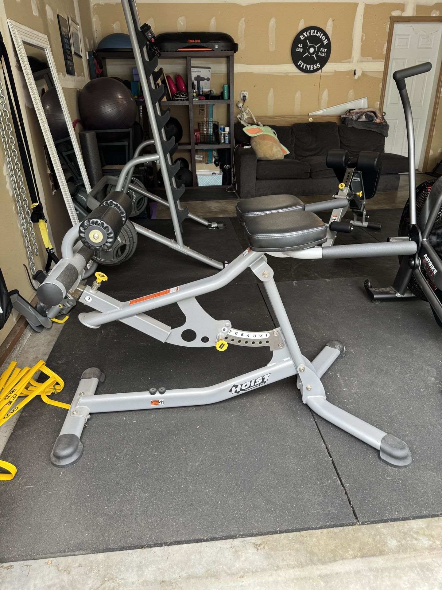 Hoist Ab/Back Roman Hyperextension Bench (triples as a dip station)