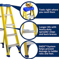 Louisville Ladder FS2005 Fiberglass Step Ladder, 5-Feet/250lb, Yellow