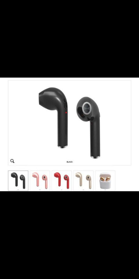 New in box- "Wireless Bluetooth earbuds headphones for iPhone and android $25 ea. (White, Black, Pink, Gold, Red)