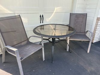 Patio table and two chairs