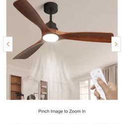 52” MATTE BLACK CEILING FAN W REMOTE NEW
