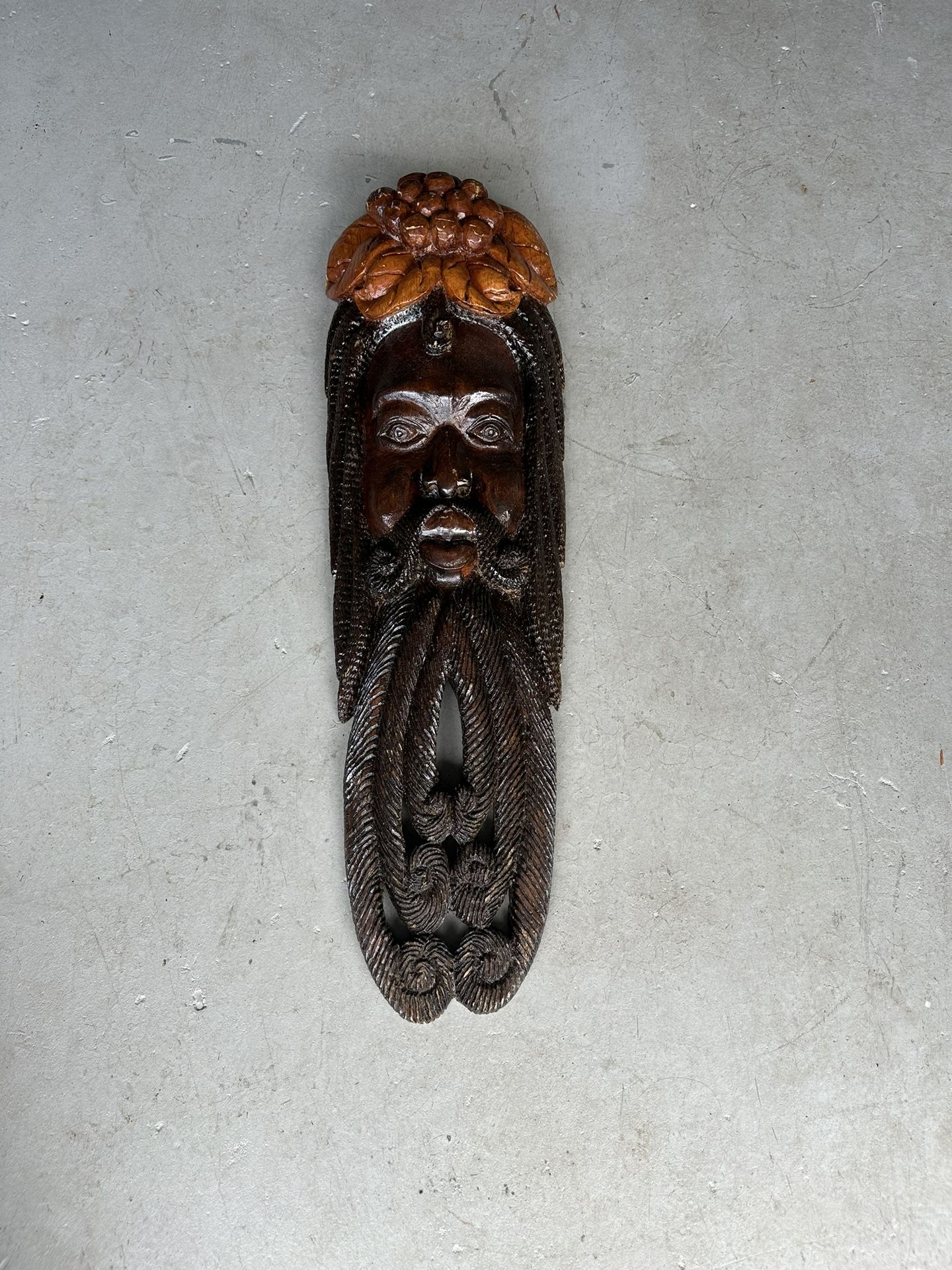 VTG Tribal Wood Wall Head Bust, Size: 32 Inches Long