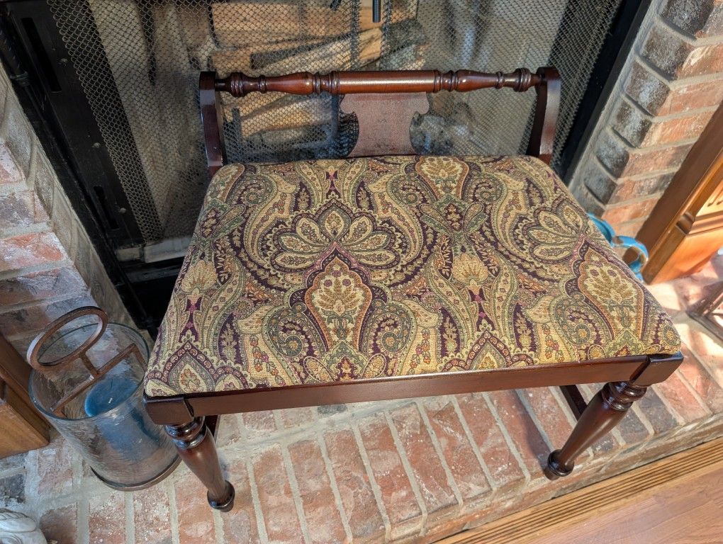 Vintage Mahogany Vanity Bench Circa 1950 s