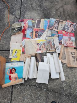 Adult Vintage Magazines Posters c1950,60,70s Box Lot
