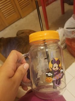 Disney Halloween cup with straw
