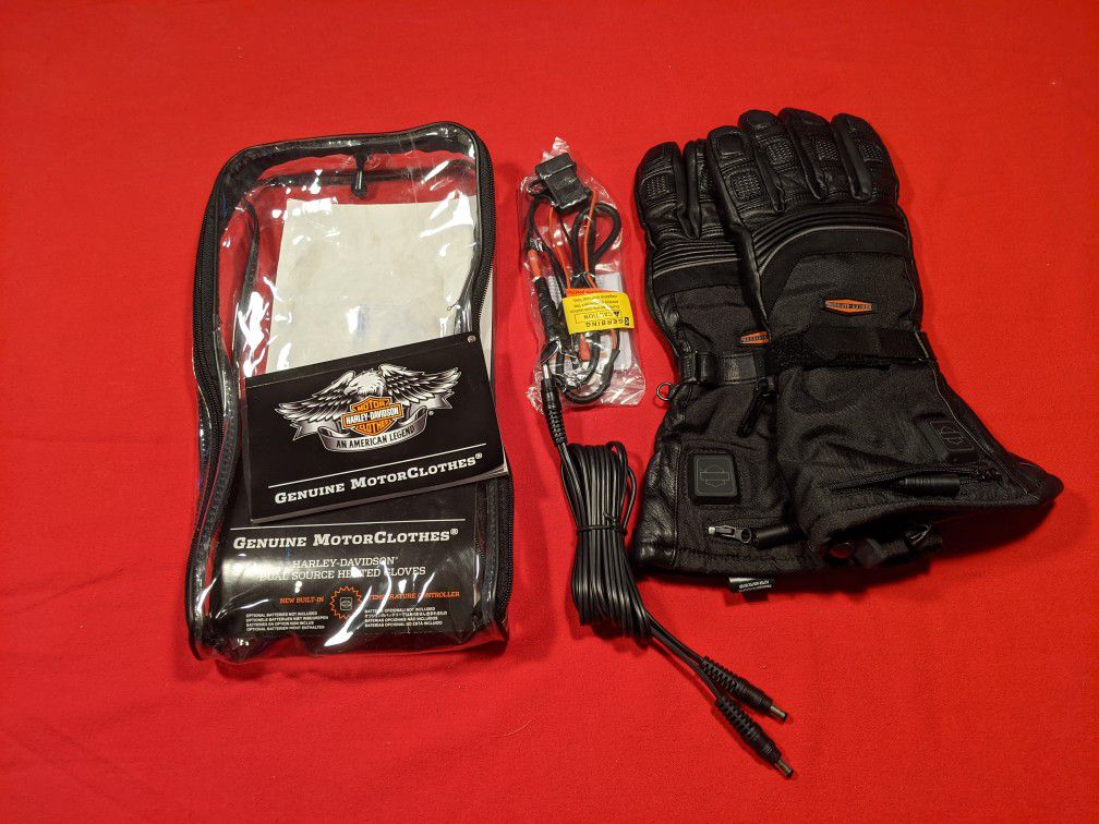 Genuine Harley Davidson XL men's dual source heated gloves.