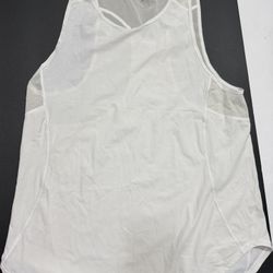 Lululemon White Mesh Athletic Tank Top