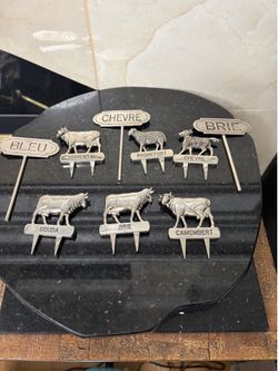Vintage French Silea Silver- Plated Cheese Markers