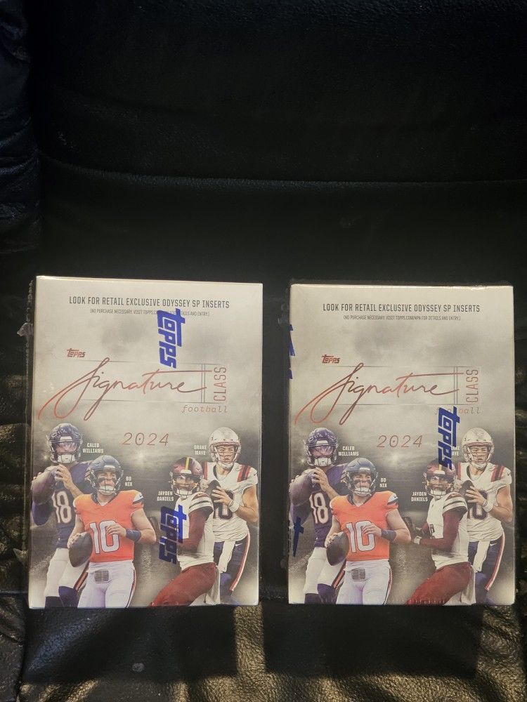 2024 Topps Signature Class Football Cards Blaster Box! 2 Box Lot! Jayden Daniels RC!?