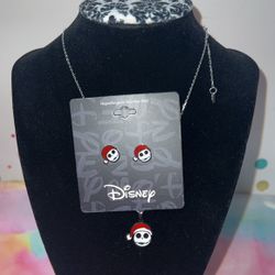 Disney Nightmare Before Christmas Jack Necklace & Earrings Set NEW